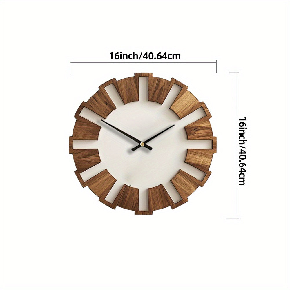 Rustic Wooden Wall Clock with Silent Movement – Timeless Design for Living Room, Office, and Bedroom