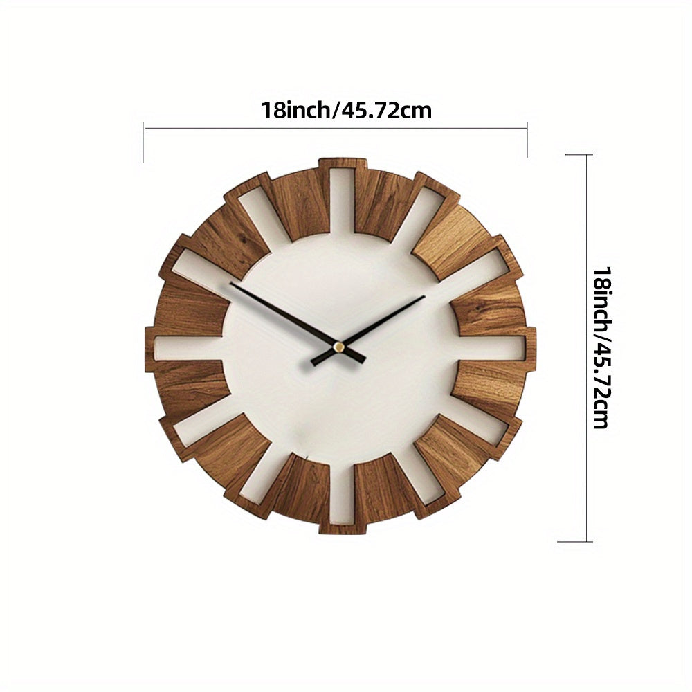 Rustic Wooden Wall Clock with Silent Movement – Timeless Design for Living Room, Office, and Bedroom