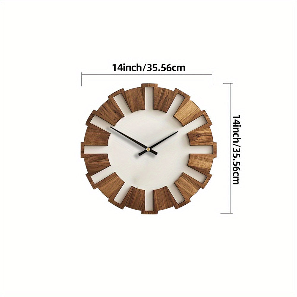 Rustic Wooden Wall Clock with Silent Movement – Timeless Design for Living Room, Office, and Bedroom