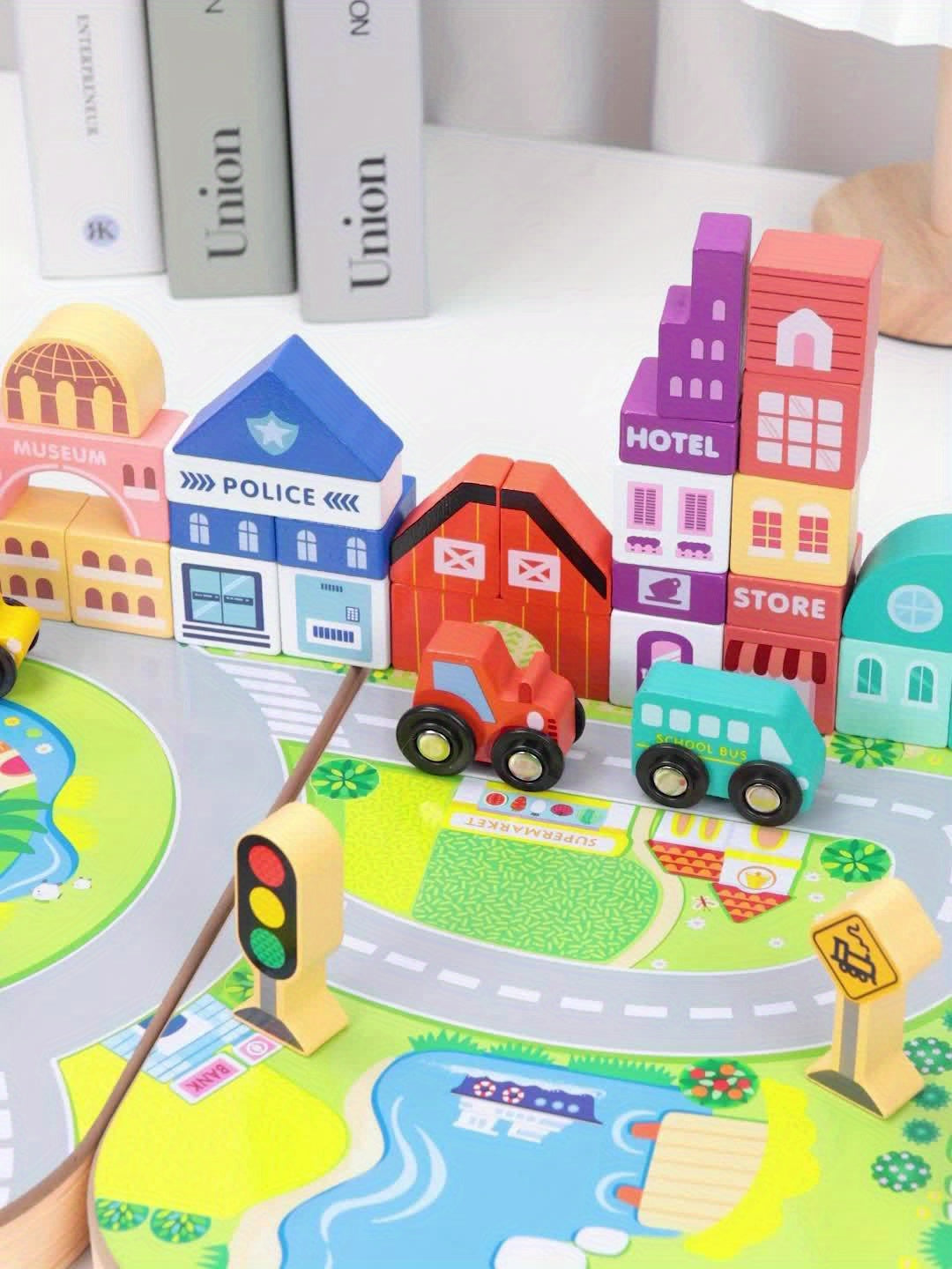 Wooden City Building Blocks Set - Fun Play Experience for Children