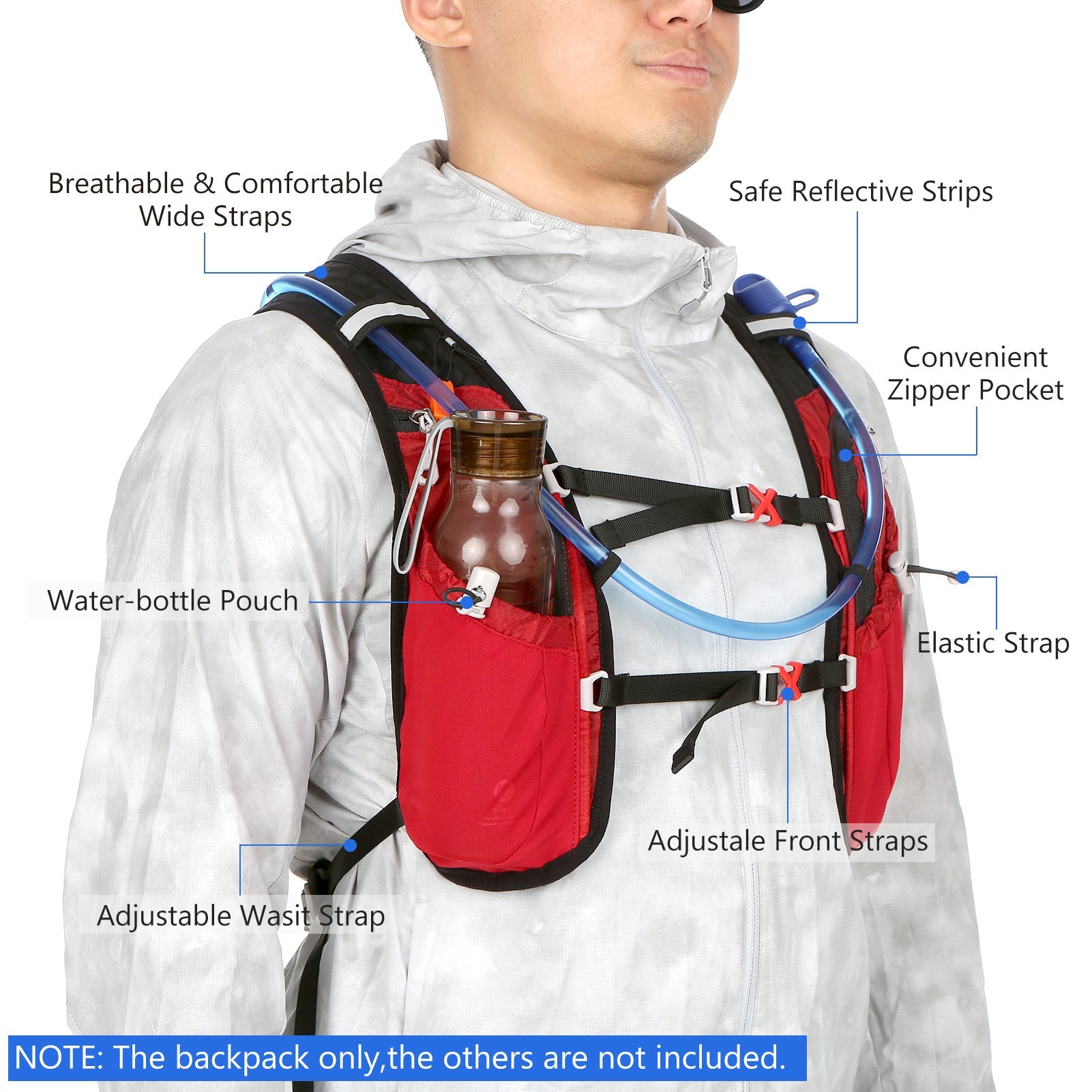 HydroPack Lightweight Hydration Backpack - 2L Water Reservoir for Running, Cycling & Hiking