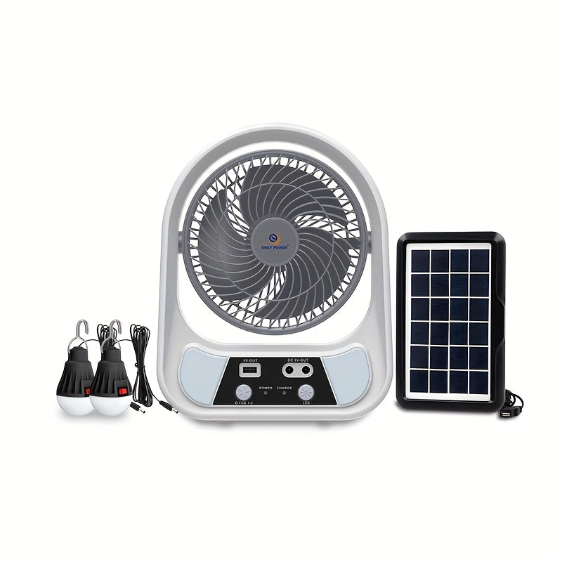 Portable Solar Energy Fan and Night Light – Multifunctional and Rechargeable