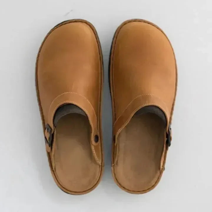 Orthopaedic Leather Slippers for Men | Comfort & Support for Every Day