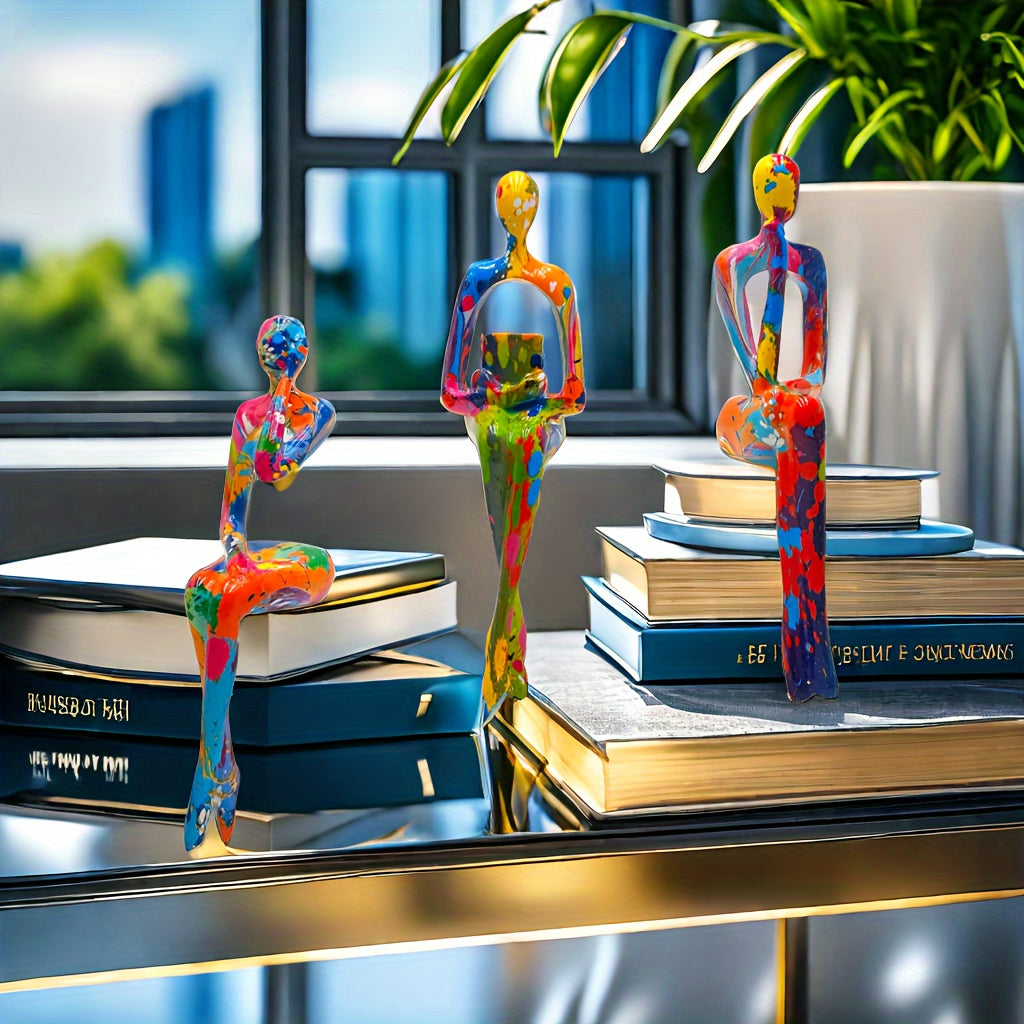 Colour Explosion Art Figures Set - For a Bold and Creative Interior Aesthetic