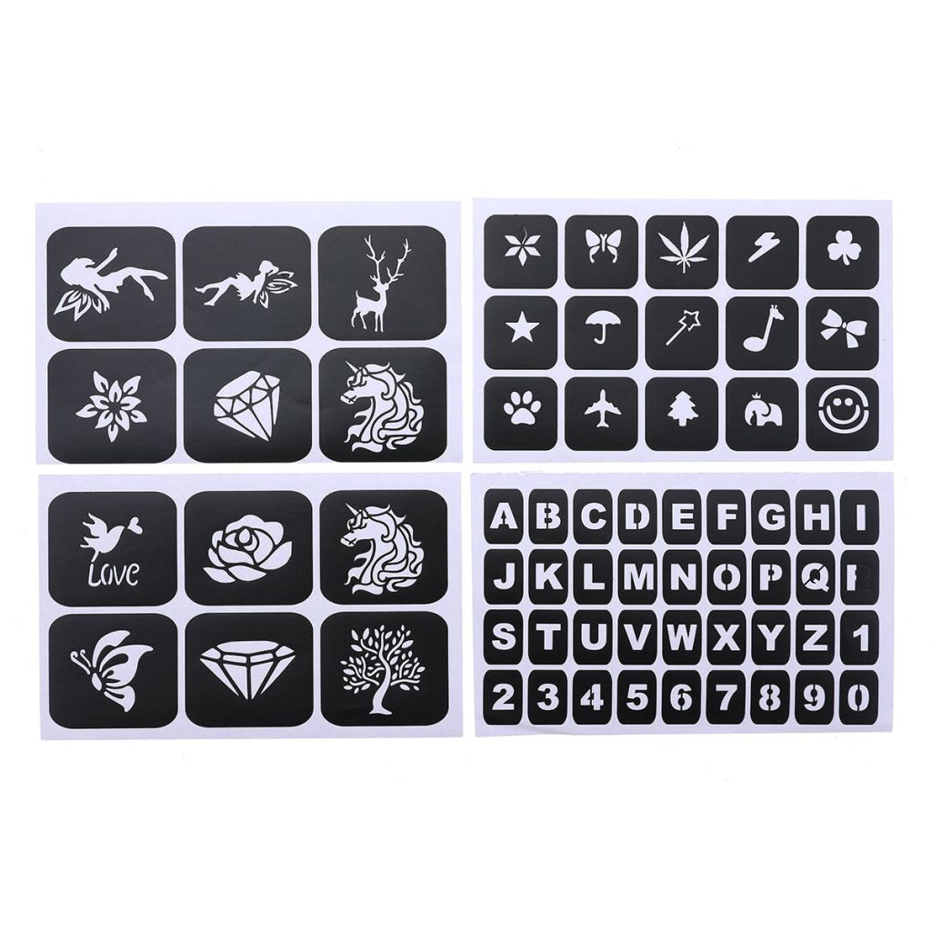 GlitterInk Tattoo Set – 30 Colours & 120 Shapes for Creative Body Art - Perfect Gift for Children