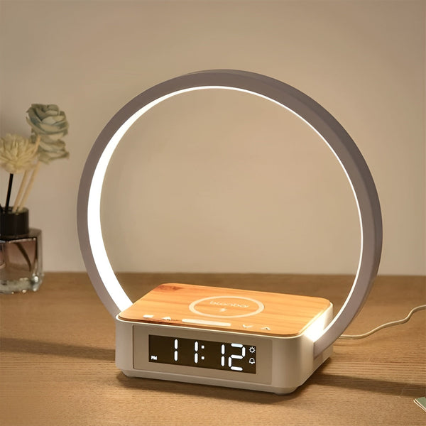 Design bedside lamp with charger and gentle alarm function - LumoRise