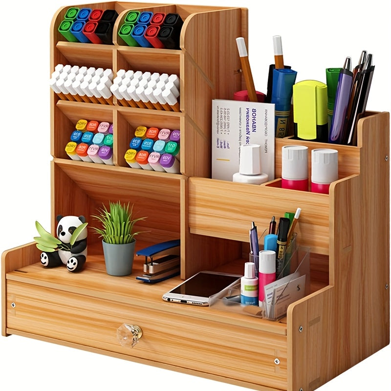 Spatial Bamboo Desk Organiser with Drawer – Organise Your Workspace Efficiently and Stylishly