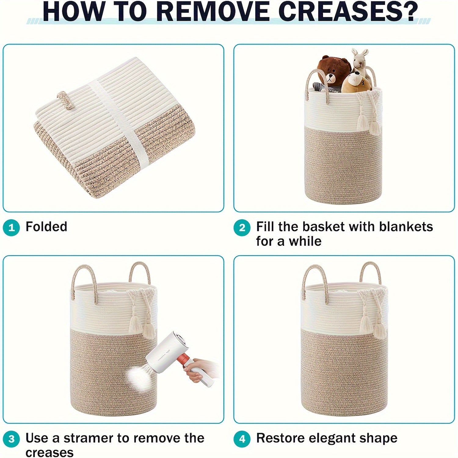 Stylish Two-Tone Laundry Basket - Space for More, Convenient and Durable