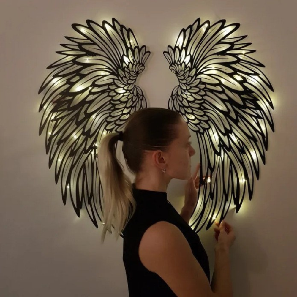 Angel Wings Wall Art with LED Lighting - Magical Atmosphere for Your Interior