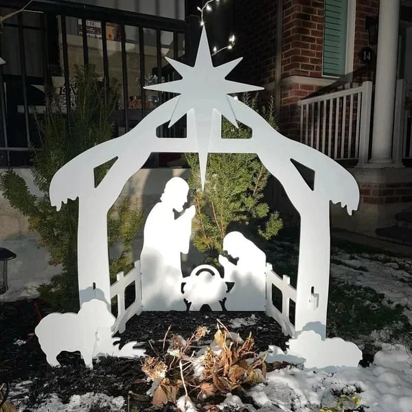 MajestiCraft Holiday Nativity Scene | High-quality weatherproof Christmas decoration for outdoors