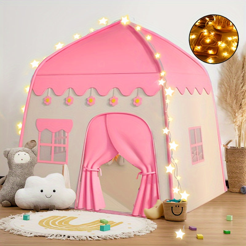 Flower Princess Tent for Children – With Star Lighting and Toy Accessories