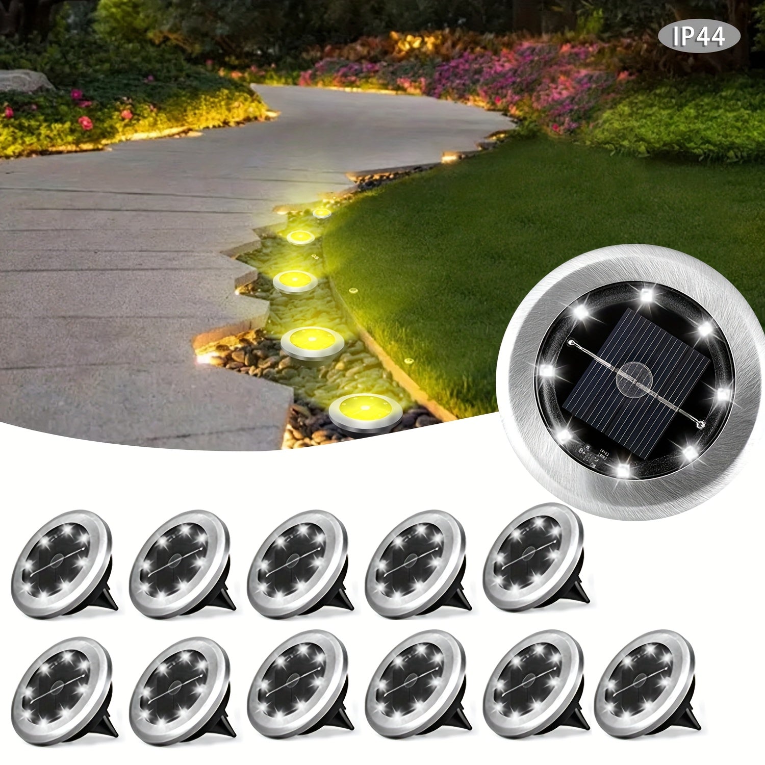 Solar Ground Spotlight – Geometric Stainless Steel Design for Gardens and Paths