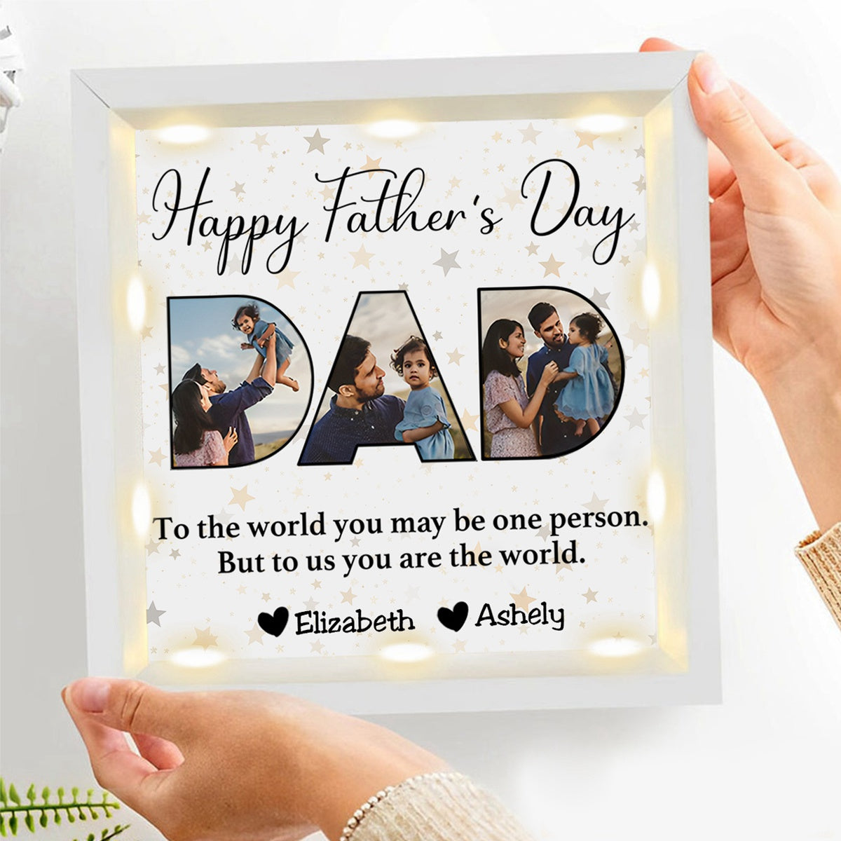 LumaCraft Deluxe Shadow Box | Personalized Illuminated Display for Father's Day Memories
