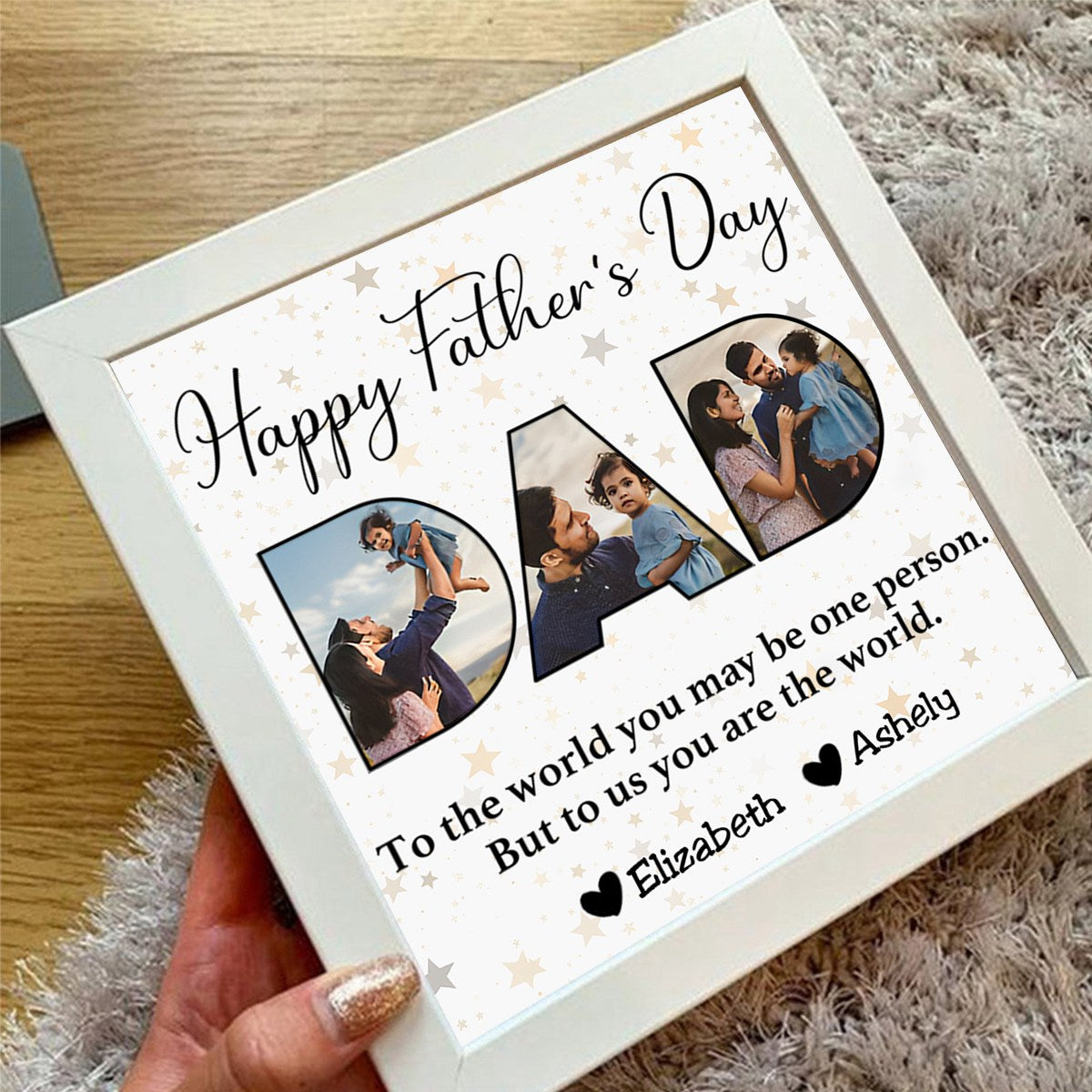 LumaCraft Deluxe Shadow Box | Personalized Illuminated Display for Father's Day Memories