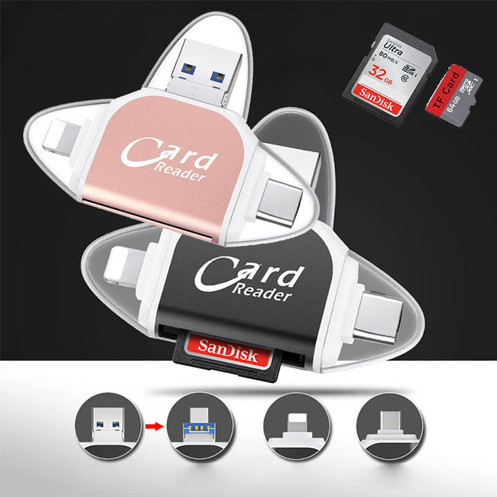 4-in-1 SD & TF Card Reader - FlexPort