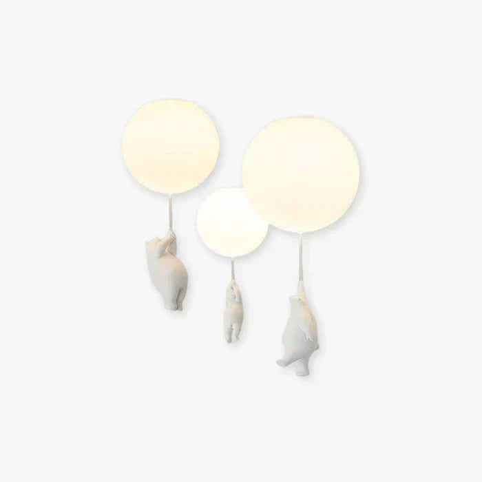 Children's Pendant Light | Bear and Balloon Design | CloudBear | Playful and Unique Design | LED Lighting | High-Quality Plastic and Metal | For Children's Bedrooms | 40 cm Diameter