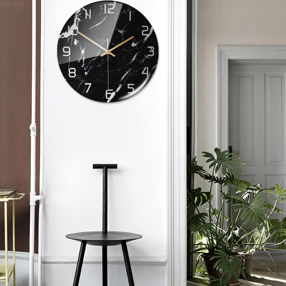 Stylish Wall Clock with Marble Effect – MarbleTime