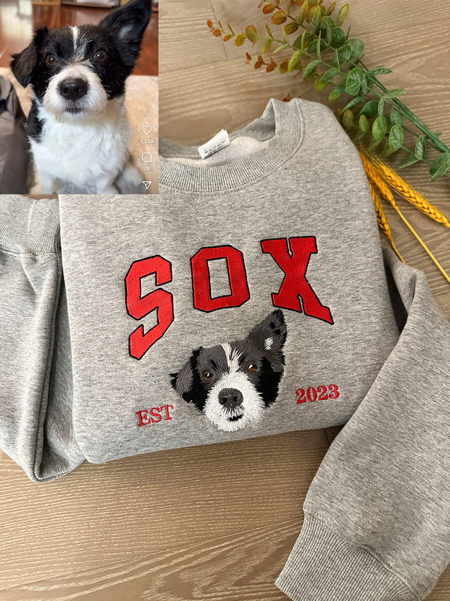 TailorPaws Custom Pet Sweatshirt | Stylish Personalized Keepsake with High-Quality Embroidery