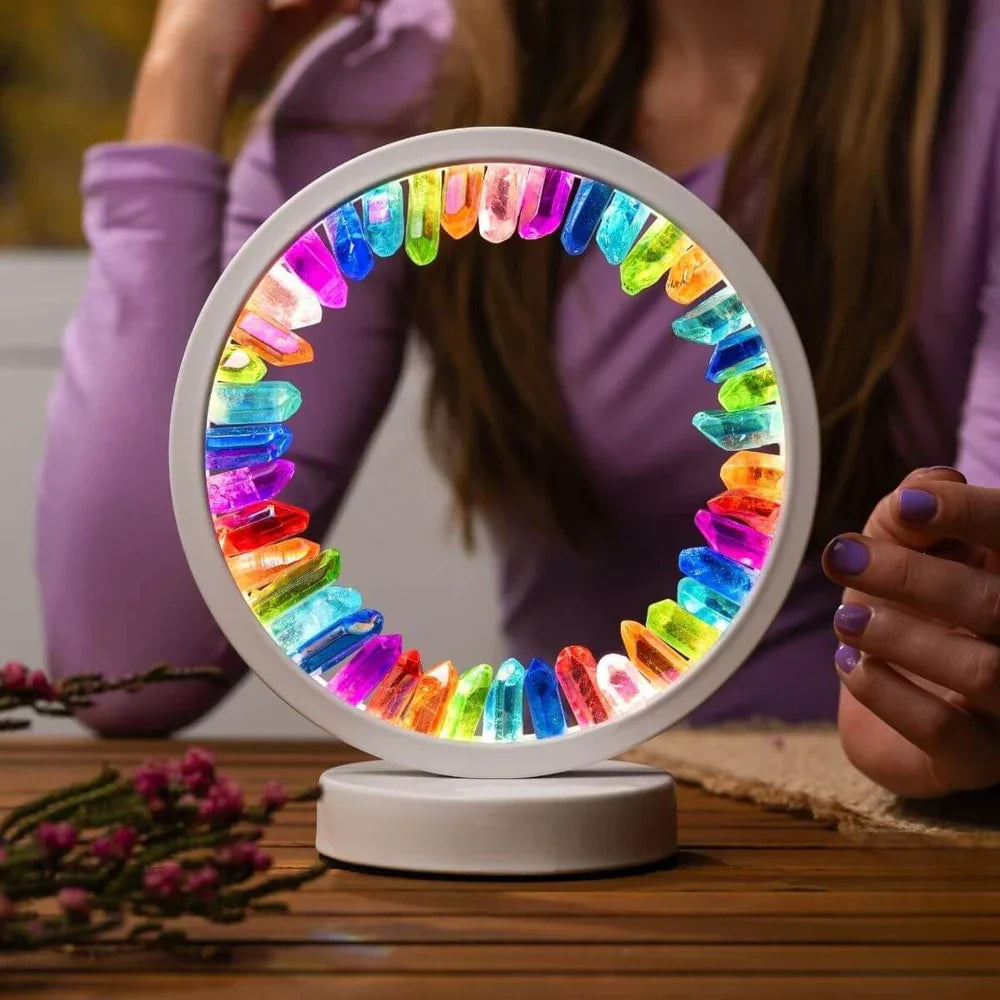 AuraGlow Premium Crystal Lamp | Mood-enhancing nightlight with sleek design and USB power
