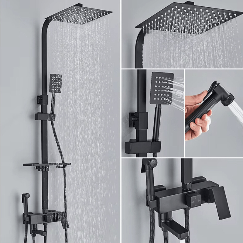 RainFlow | Brass Shower Tap Set