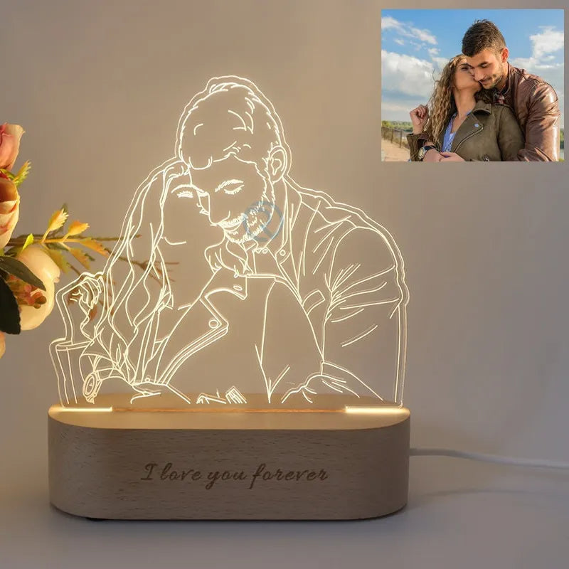 LuxeGlow Personalized LED Lamp | Romantic custom light for couples and special occasions