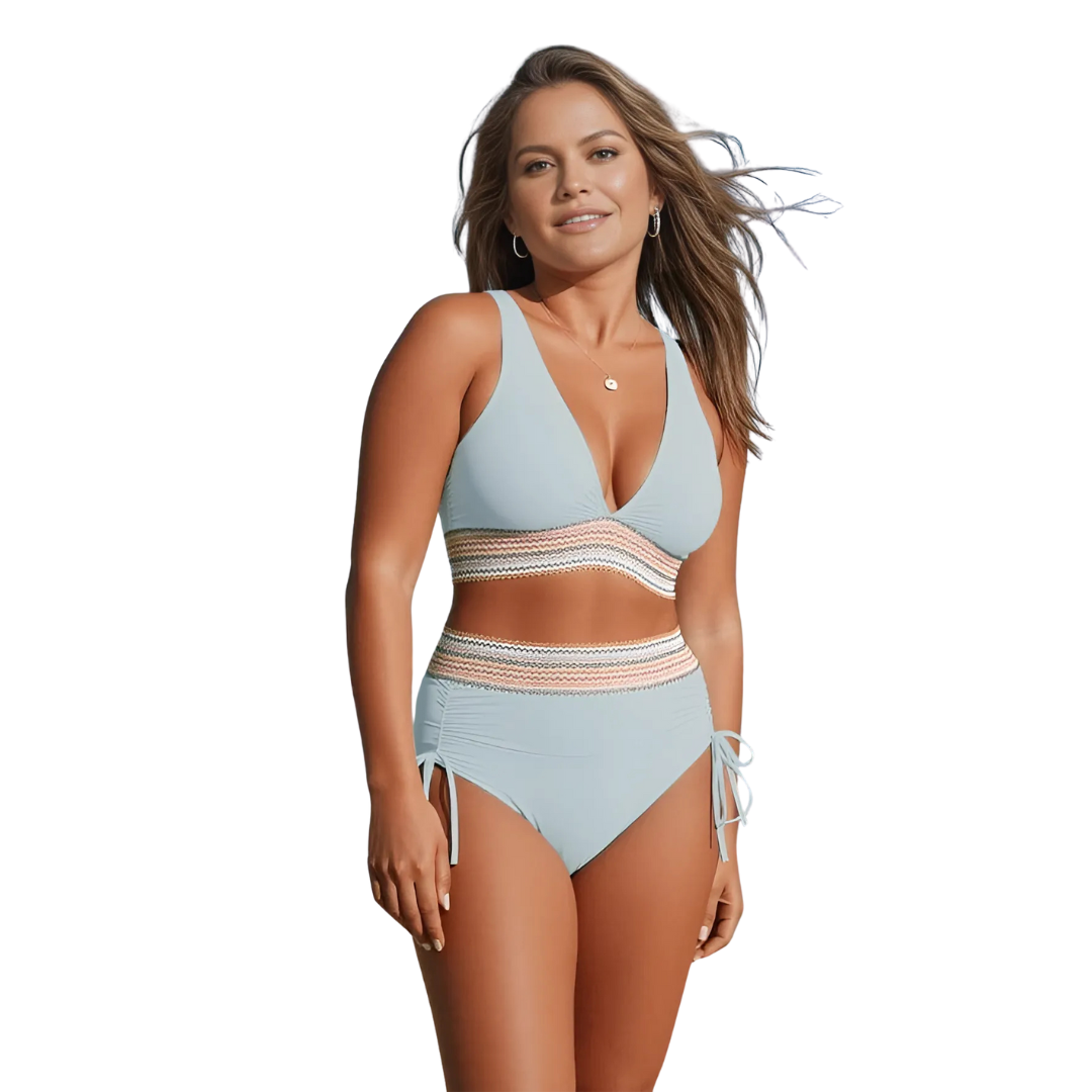 Elegant, high-waisted sculpting bikini