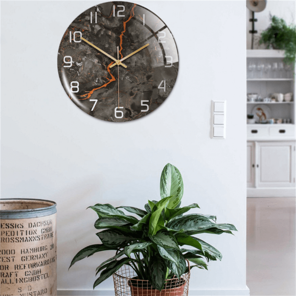 Stylish Wall Clock with Marble Effect – MarbleTime