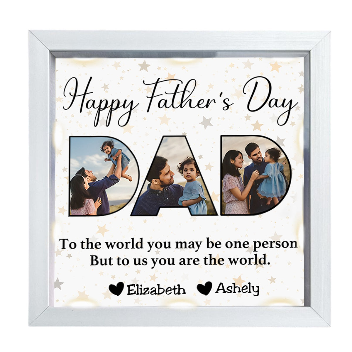 LumaCraft Deluxe Shadow Box | Personalized Illuminated Display for Father's Day Memories