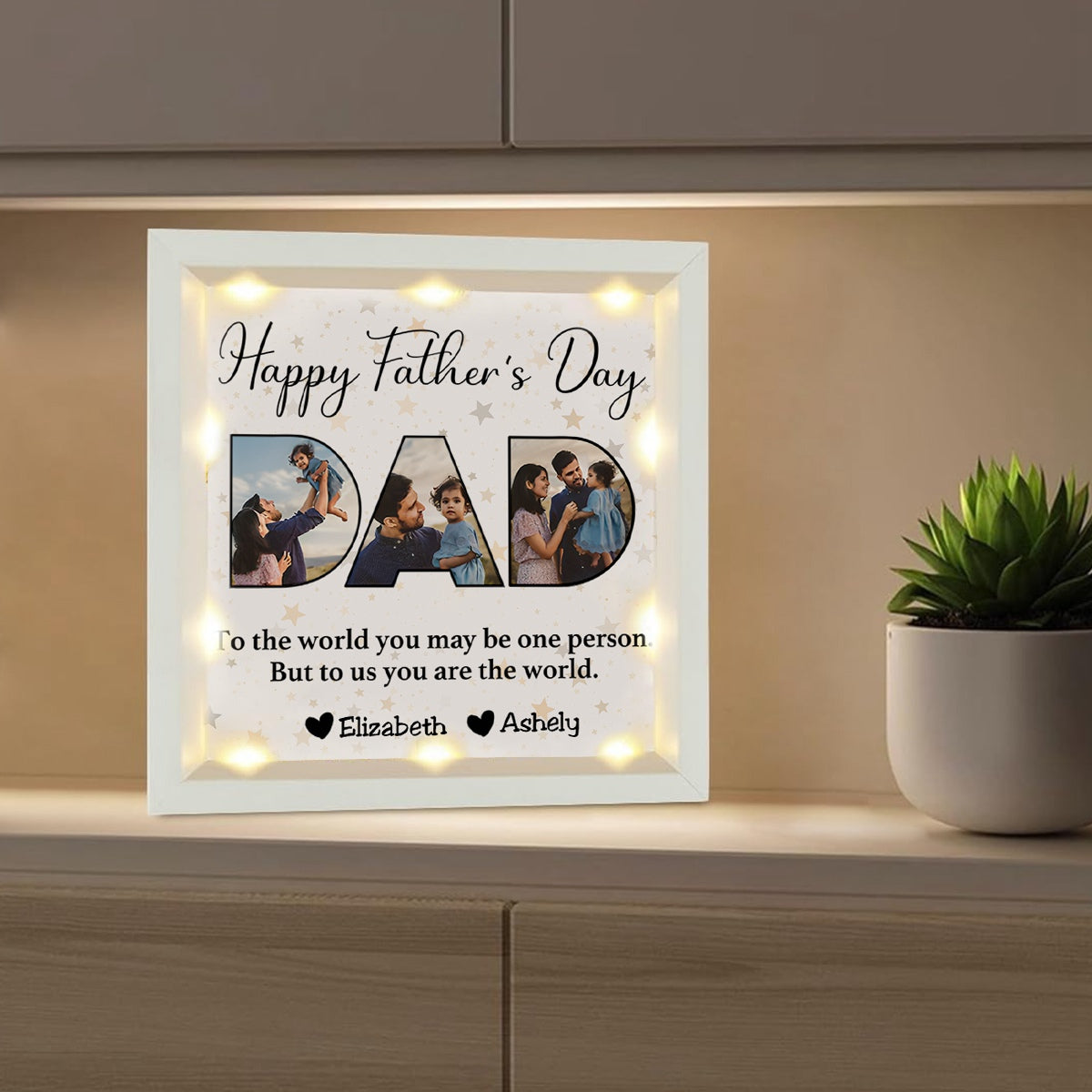 LumaCraft Deluxe Shadow Box | Personalized Illuminated Display for Father's Day Memories