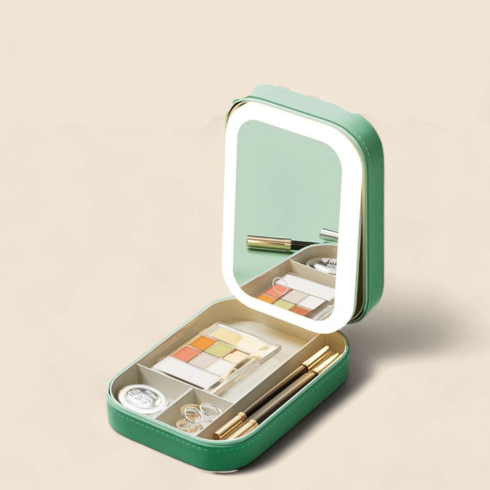 Compact Illuminated Make-up Organizer for On-the-Go - Liora