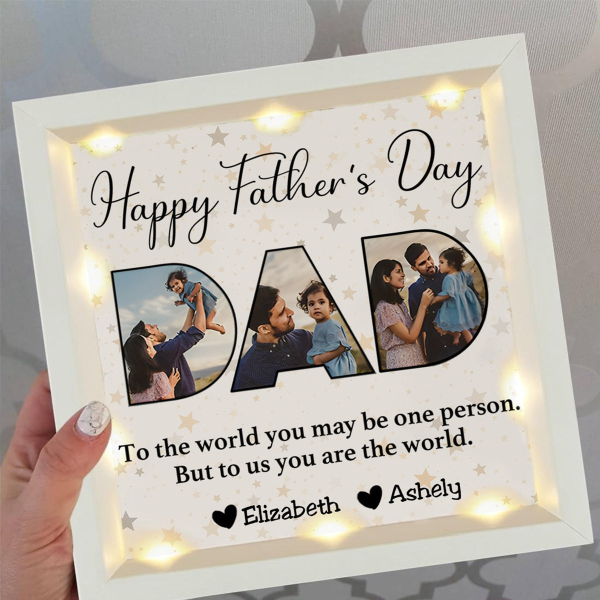 LumaCraft Deluxe Shadow Box | Personalized Illuminated Display for Father's Day Memories
