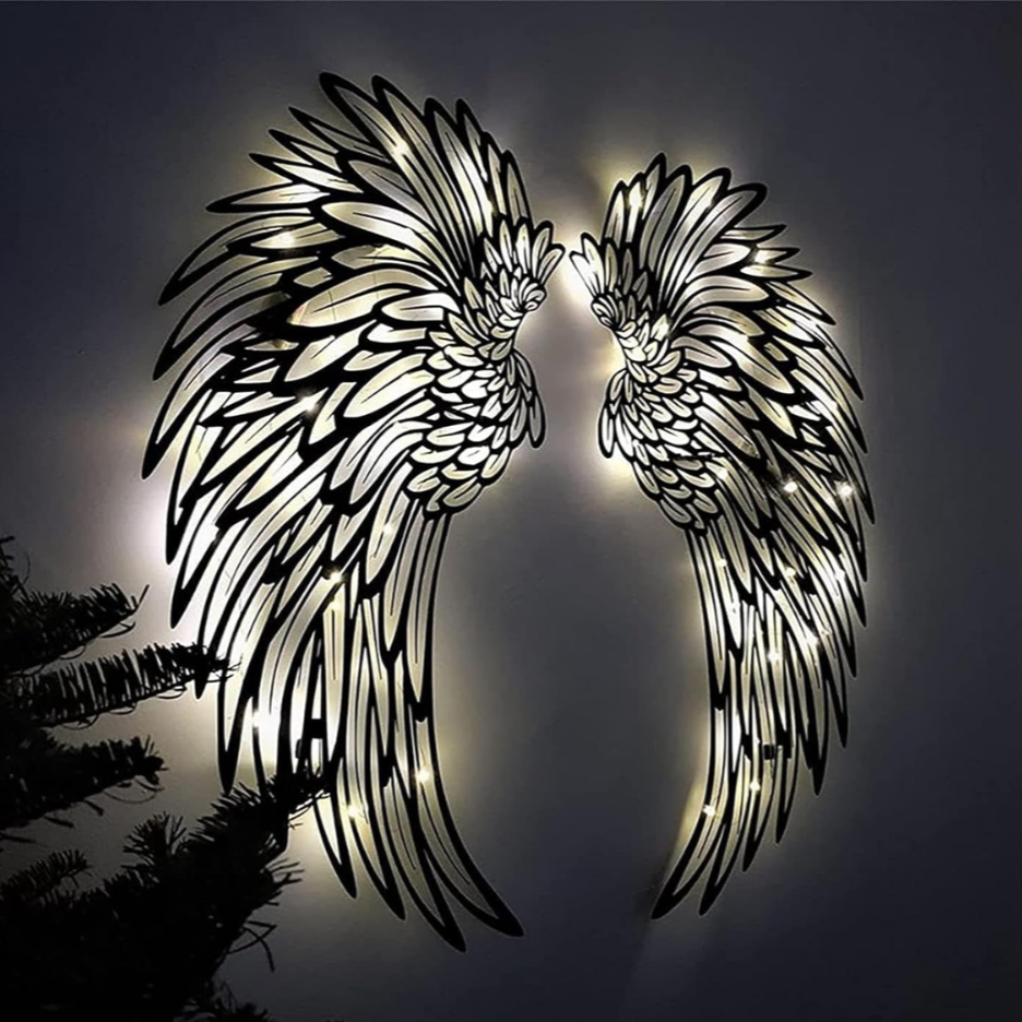 Angel Wings Wall Art with LED Lighting - Magical Atmosphere for Your Interior