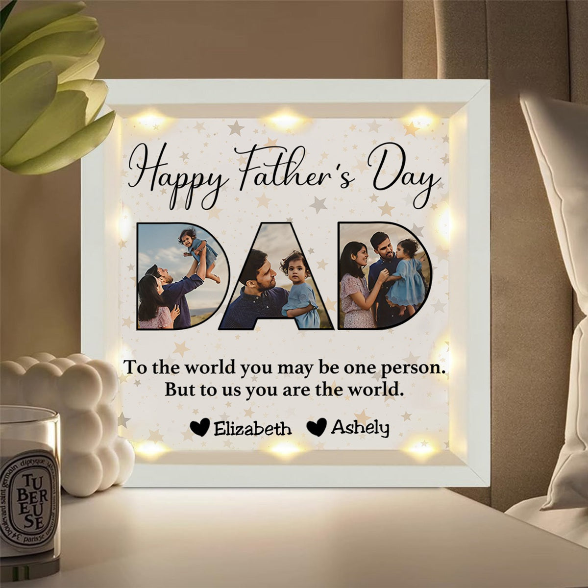 LumaCraft Deluxe Shadow Box | Personalized Illuminated Display for Father's Day Memories