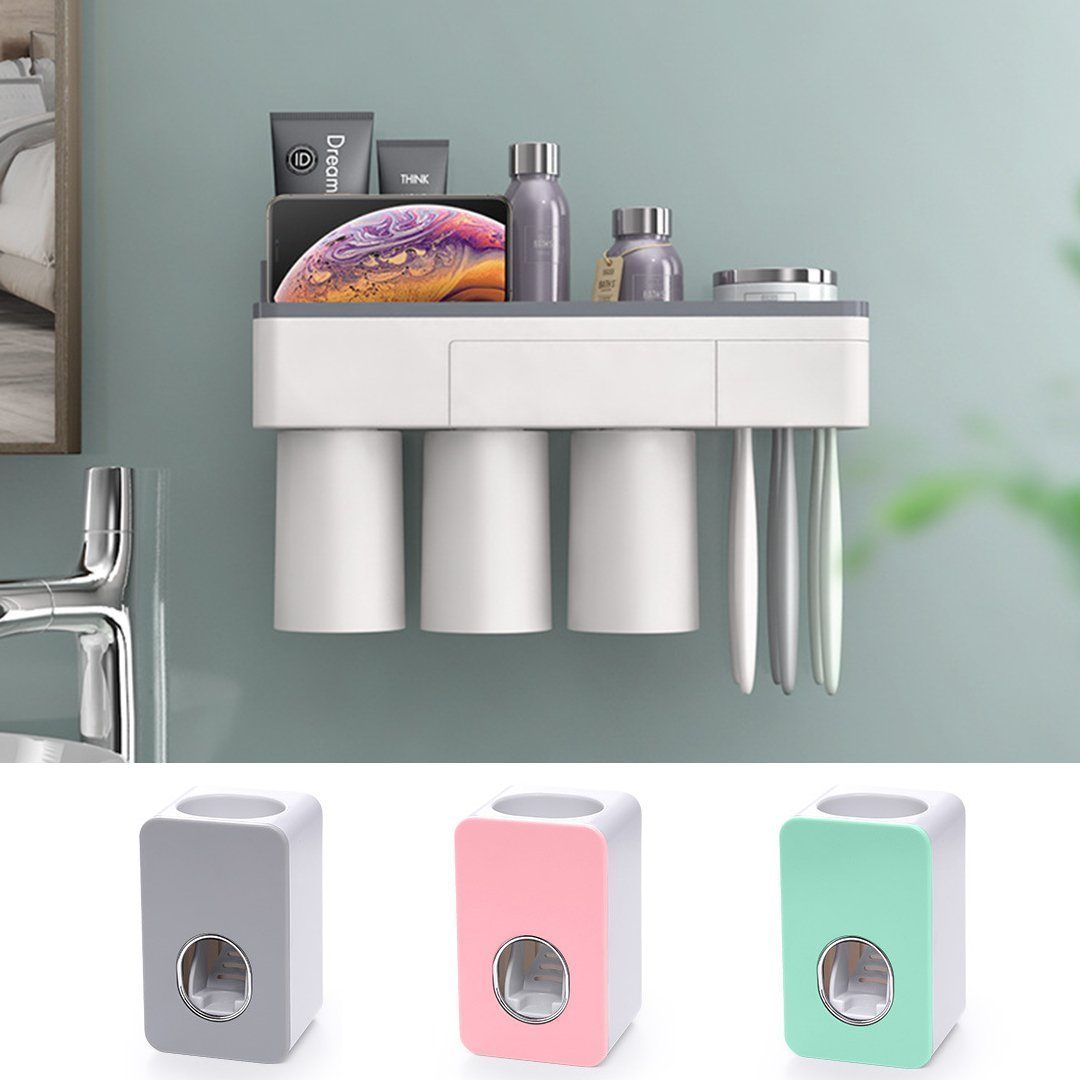 ToothCare - Handy Toothbrush Holder with Toothpaste Dispenser