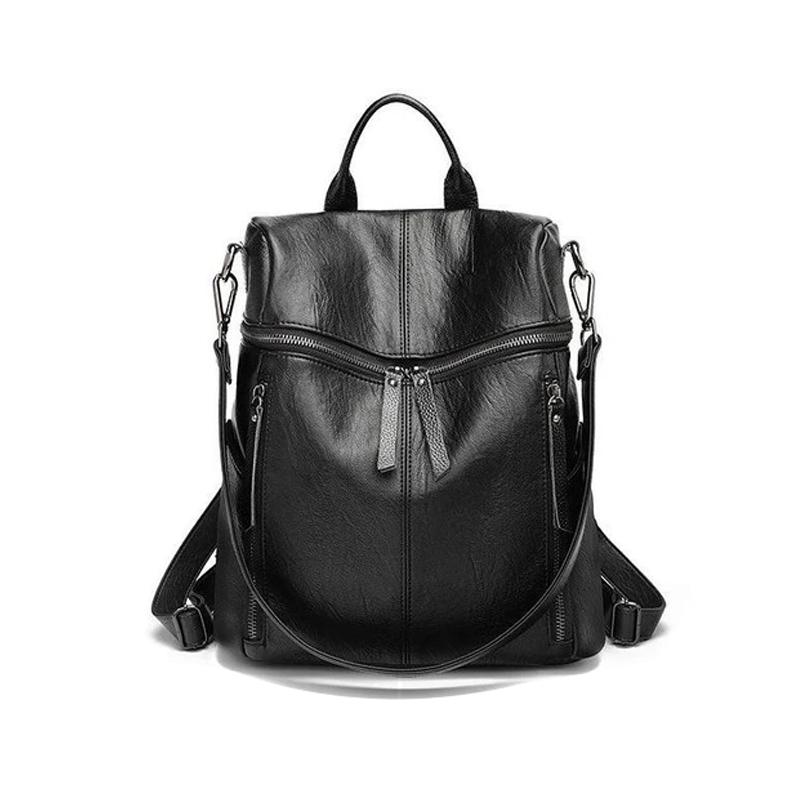 Large Capacity Rucksack - Full Leather