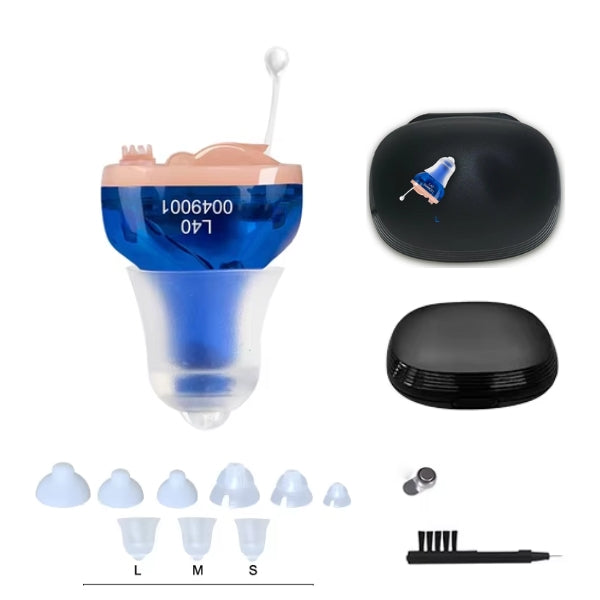 Rechargeable Invisible Hearing Amplifiers | Clear Sound Without Feedback | Includes Extra Ear Tips and Cleaning Kit | Suitable for Mild to Severe Hearing Loss | Discreet Design with Long Battery Life | Comfortable for Daily Use