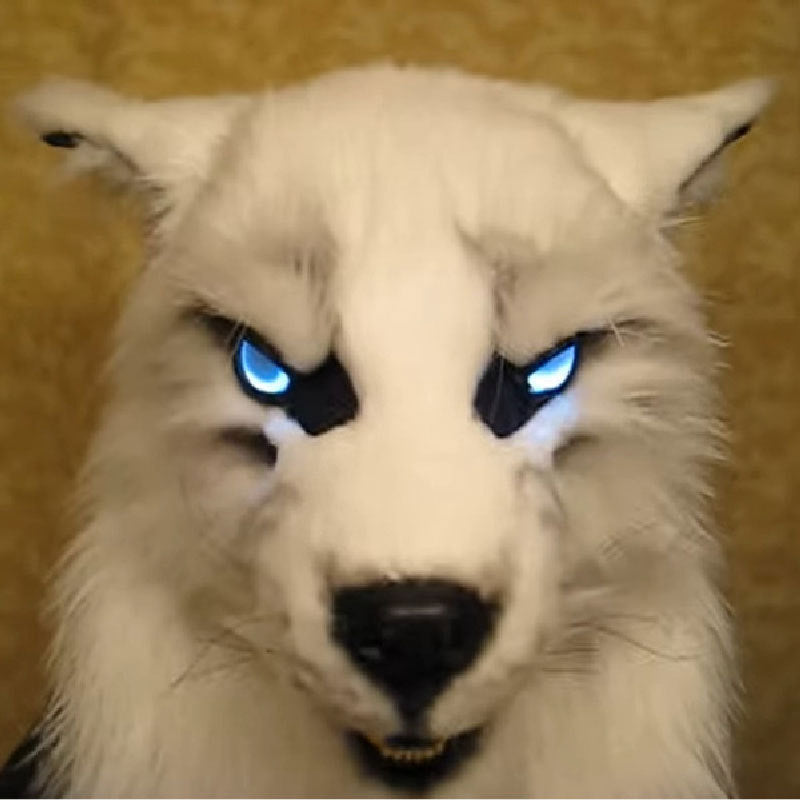 WolfLux LED Werewolf Mask | Glowing Eyes & Movable Ears for Perfect Cosplay & Halloween Costume
