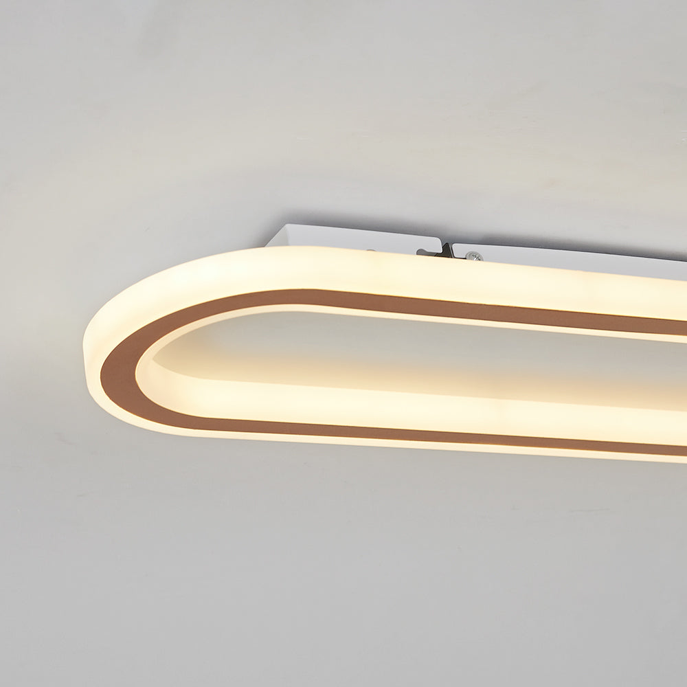 Minimalist Elliptical LED Ceiling Light Metal/Acrylic Black/Gold/Rose Gold