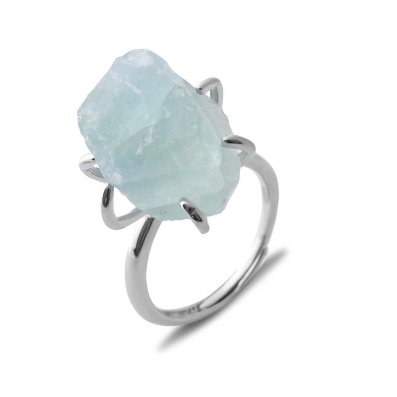 Six-Claw Adjustable Ring with Natural Crystal – Liora