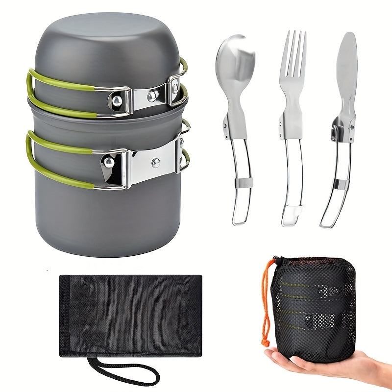 Folding Cooking Set made of Aluminium Alloy – Lightweight and Durable for Camping, Hiking, and Picnicking