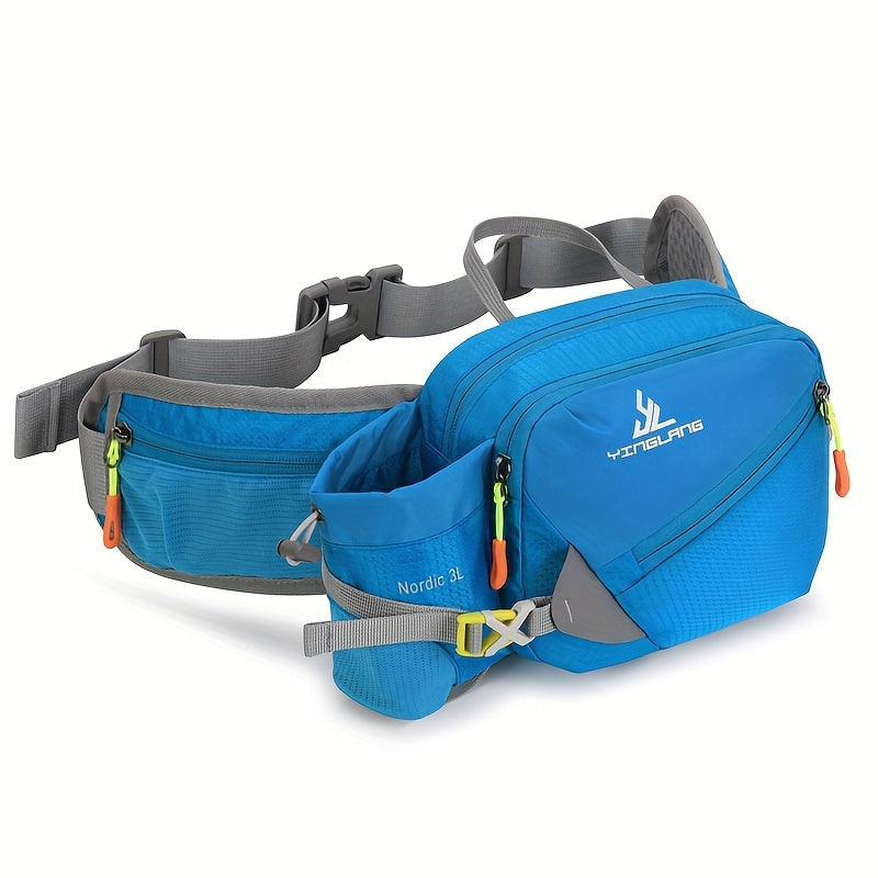 Versatile Running Waist Bag with Water Bottle Holder – Durable Nylon with Zippers for Walking and Marathons