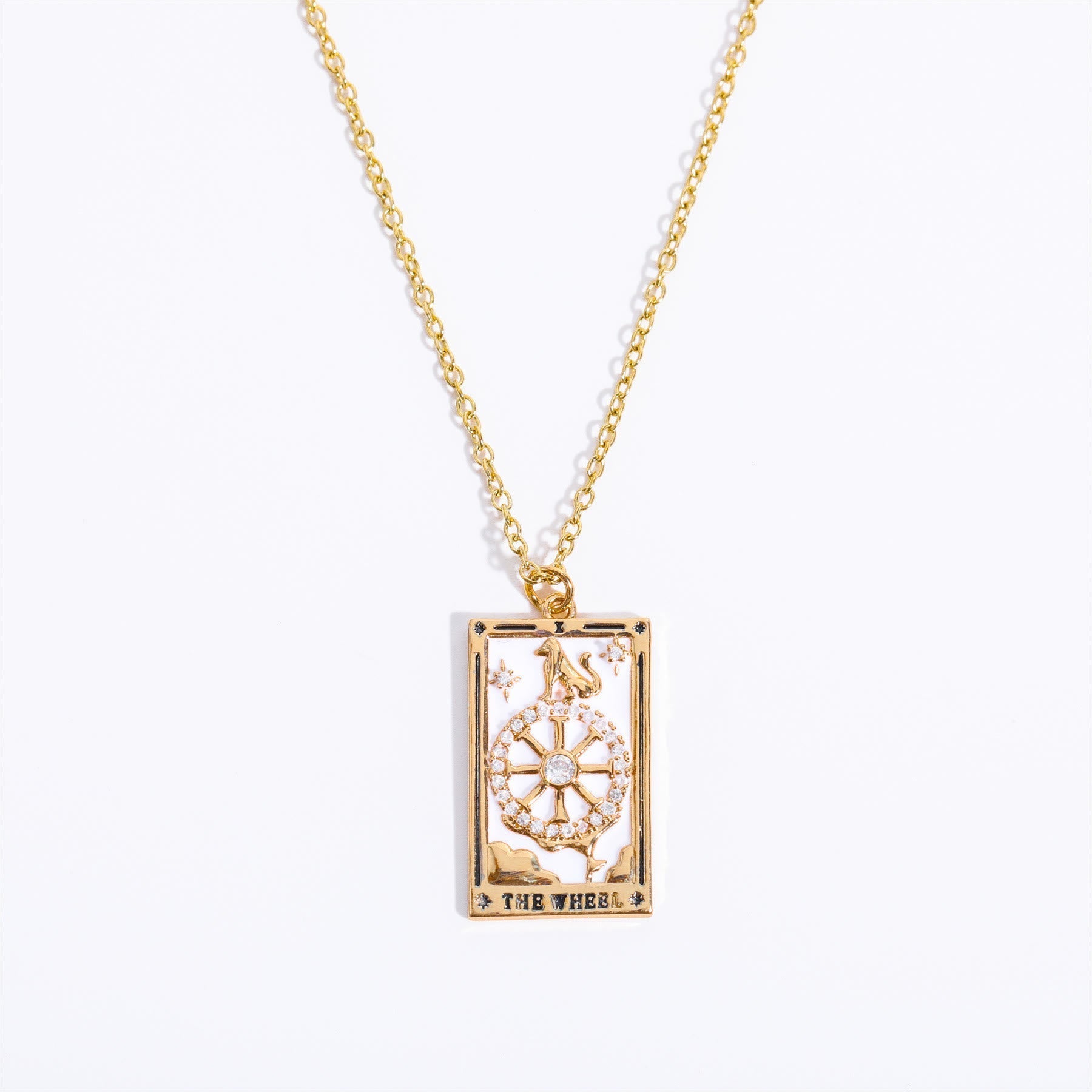 Zirconia Gold-Plated Tarot Drop Pendant Necklace – Amara