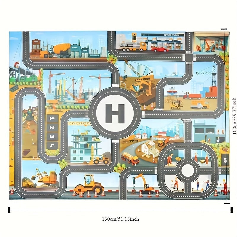 Building Adventure Play Mat – Explore the World of Traffic and Construction