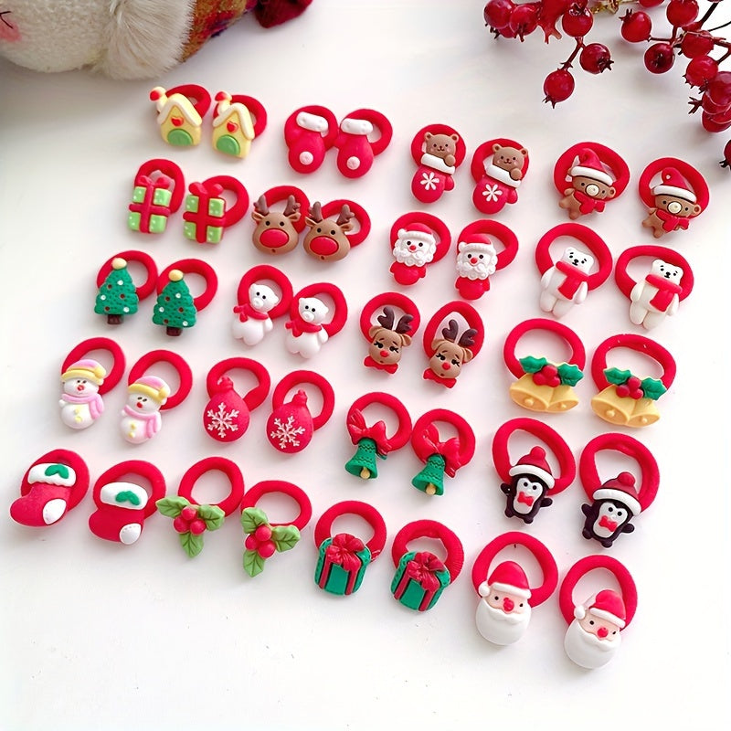Festive Christmas Hairbands Set - 10 Pieces for Enchanting Styling