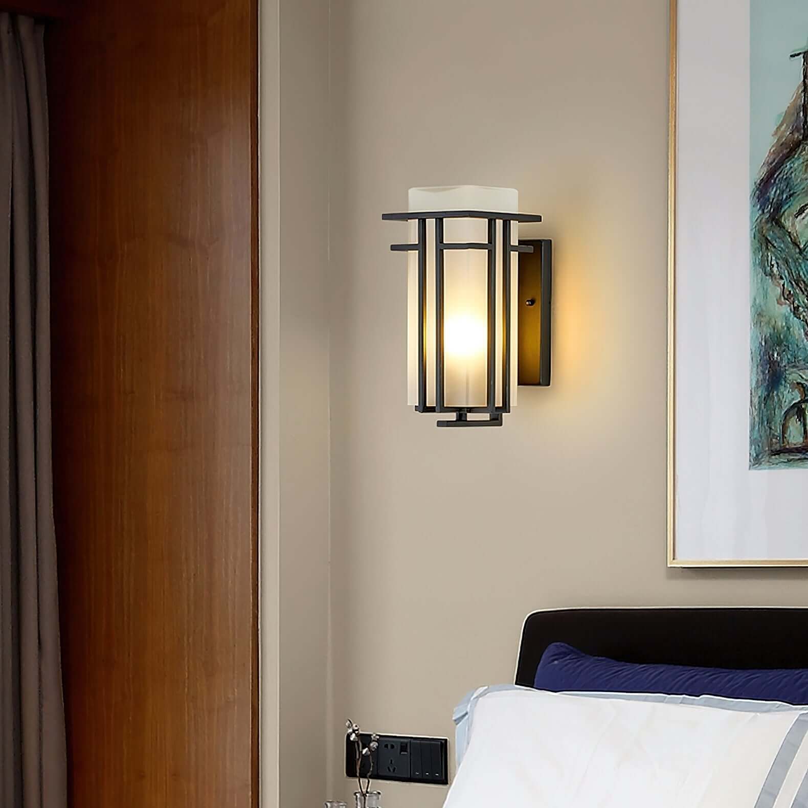 Outdoor Wall Lamp - Iron & Glass