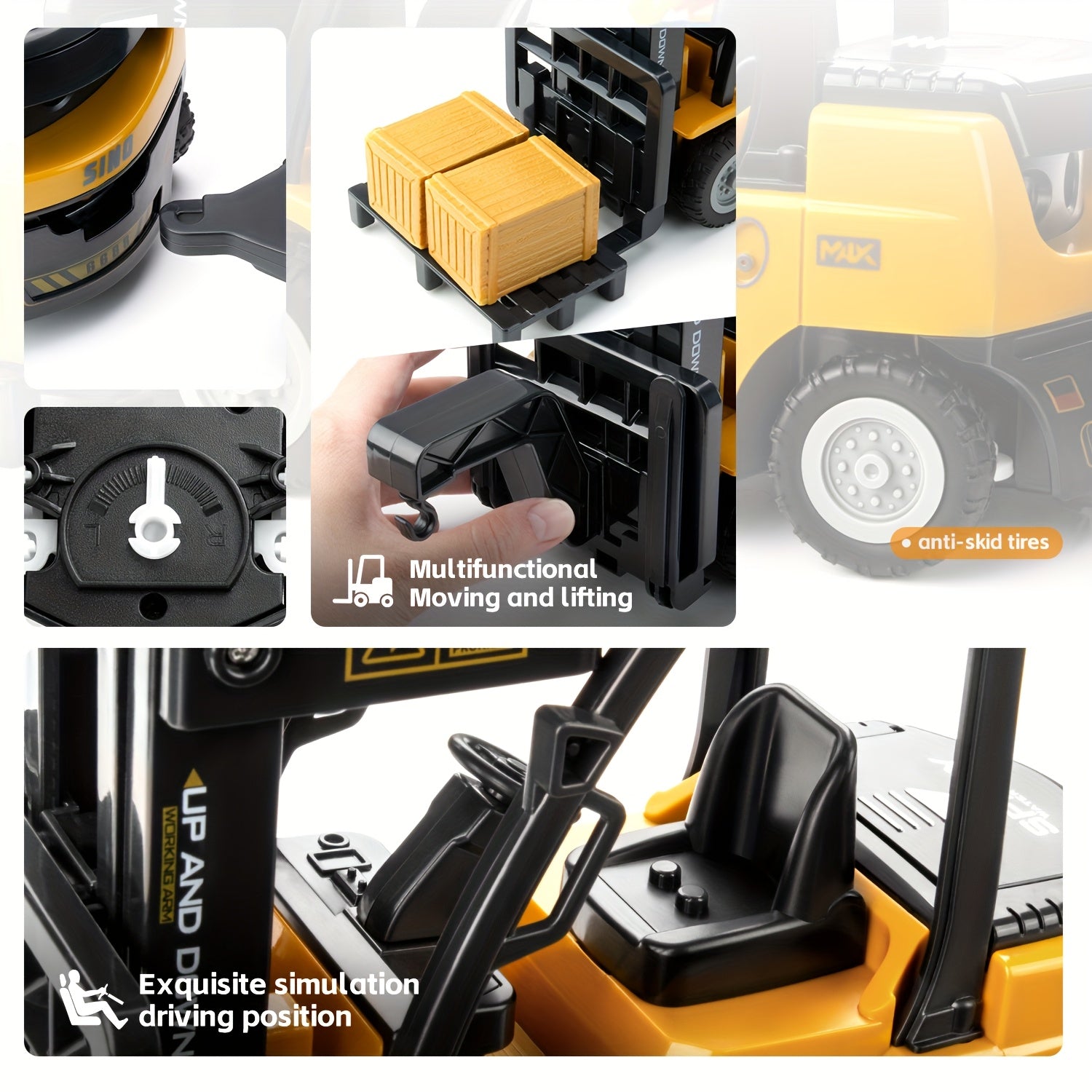 Heavy Duty Remote Control Forklift – 1:24 Scale with Lights & Trailer