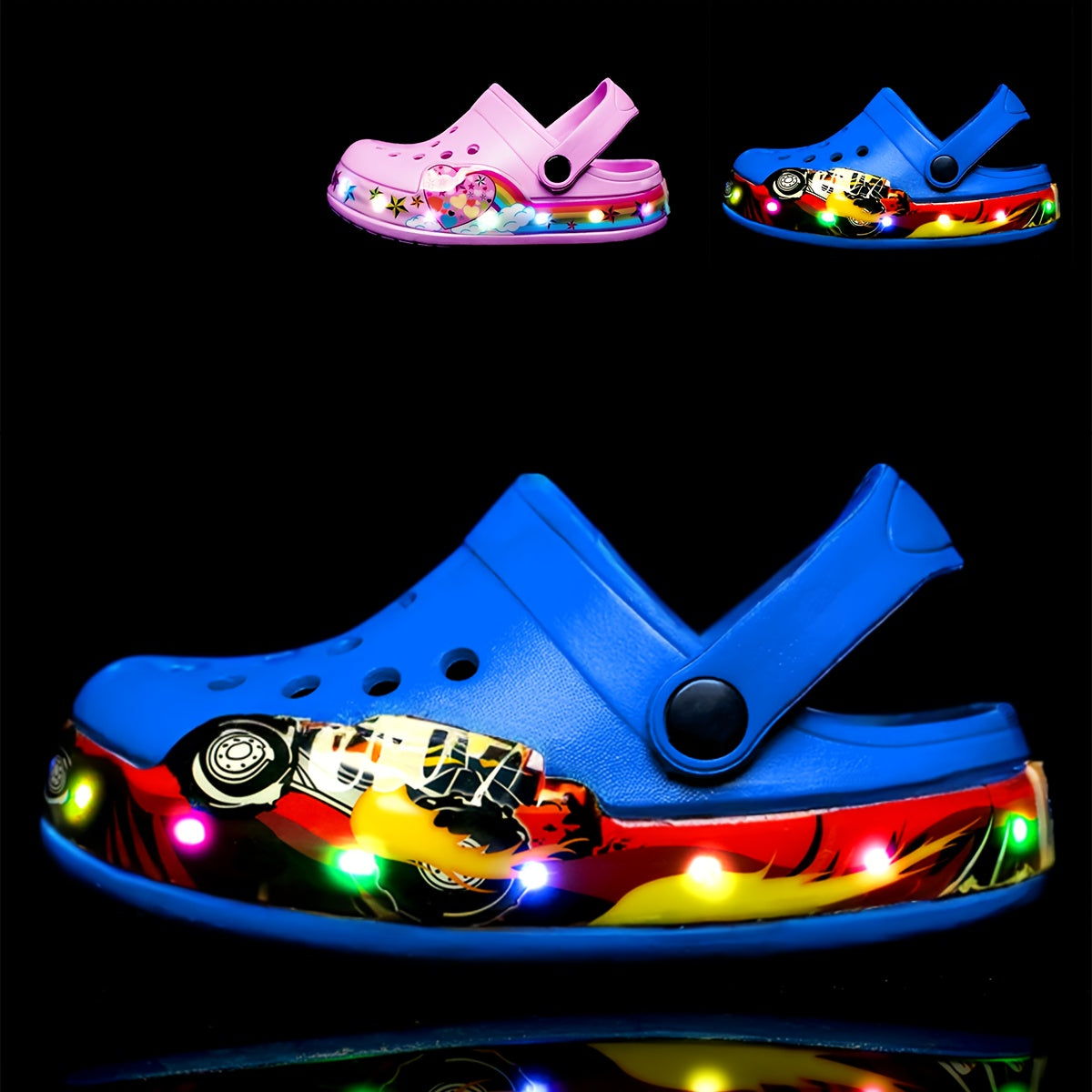 Glow-in-the-Dark Children's Clogs – Breathable and Non-Slip Shoes