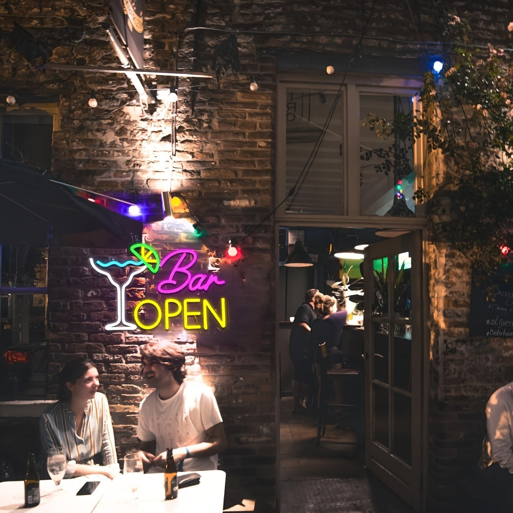 Illuminated Sign "Bar Open" – Atmospheric Decoration