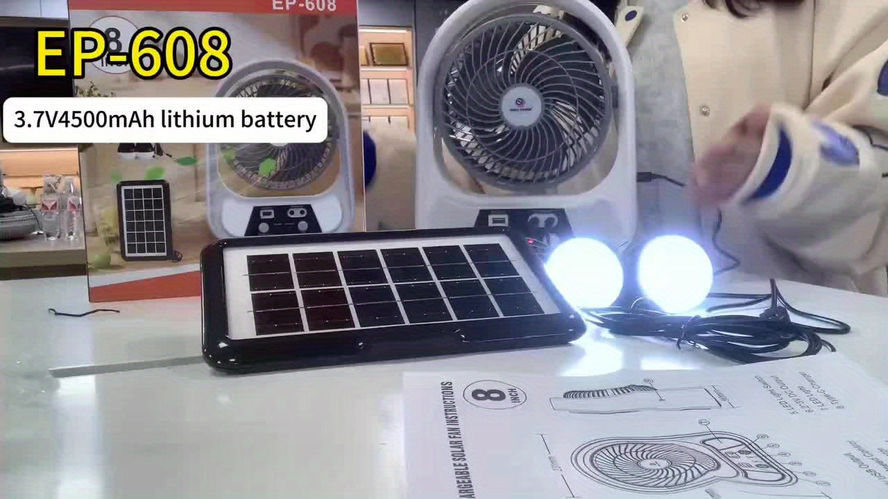 Portable Solar Energy Fan and Night Light – Multifunctional and Rechargeable