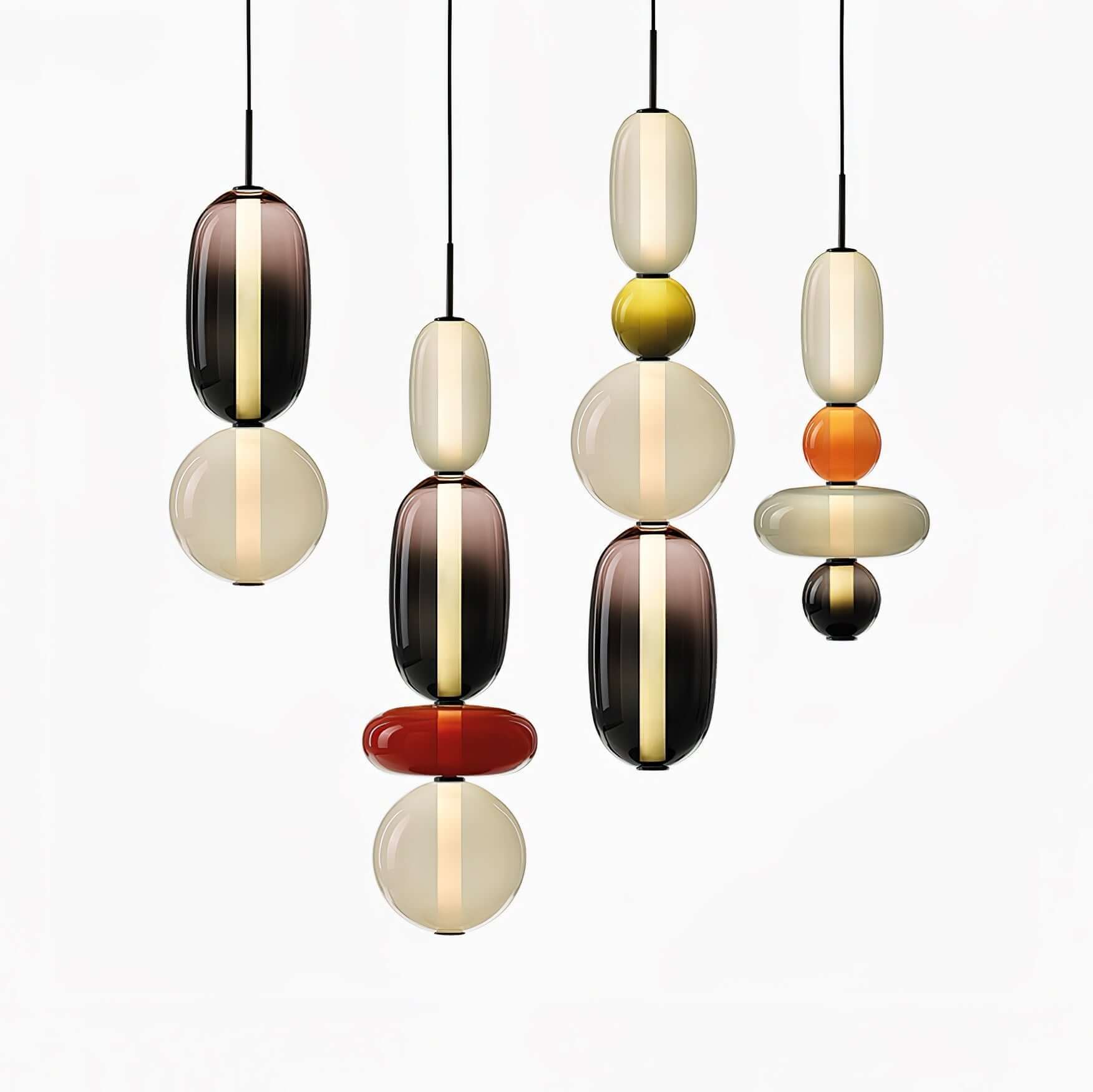 Modern Pendant Light with Coloured Glass